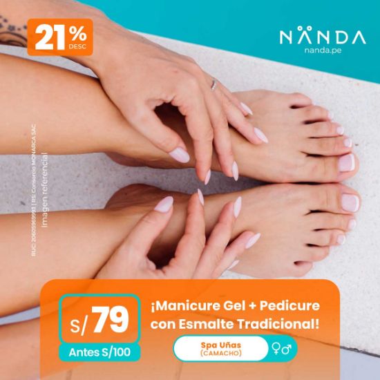 ¡Manicure Gel + Pedicure con Esmalte Tradicional! 😍 - Spa Unas (CAMACHO)